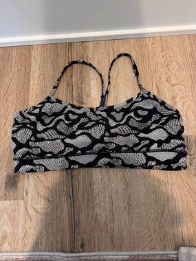 lululemon athletica Black and White Patterned Strappy Sports Bra